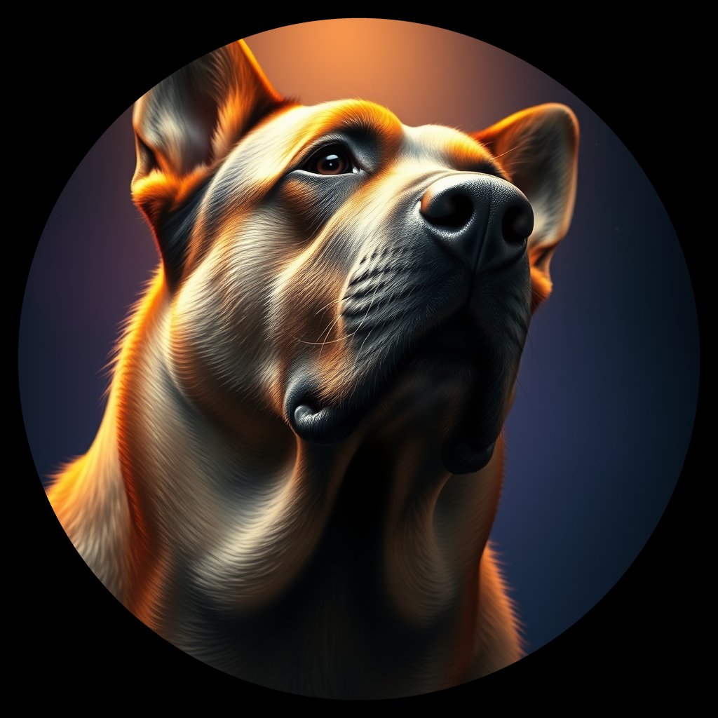 Cosmic medallion portrait of UKRA_UKRA_DUKR17, a Village Dog Ukraine