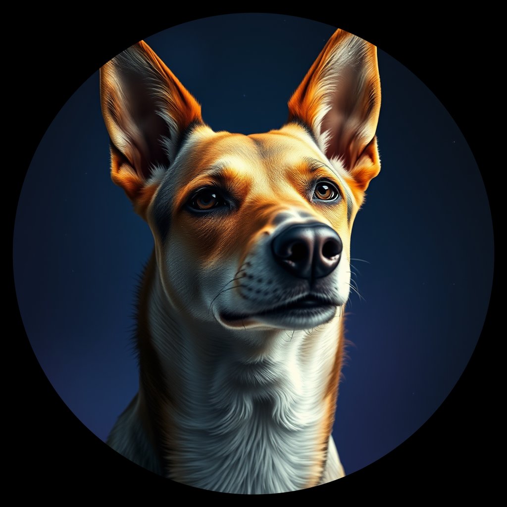 Cosmic medallion portrait of UKRA_UKRA_DUKR18, a Village Dog Ukraine