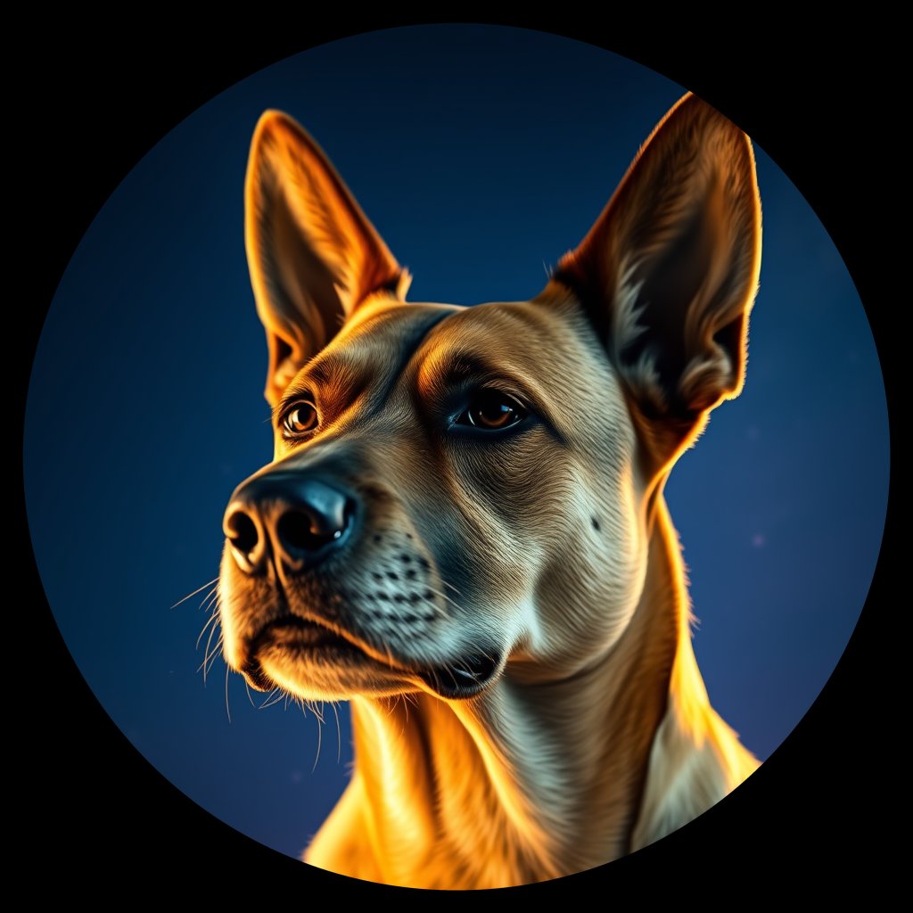Cosmic medallion portrait of UKRA_UKRA_DUKR21, a Village Dog Ukraine