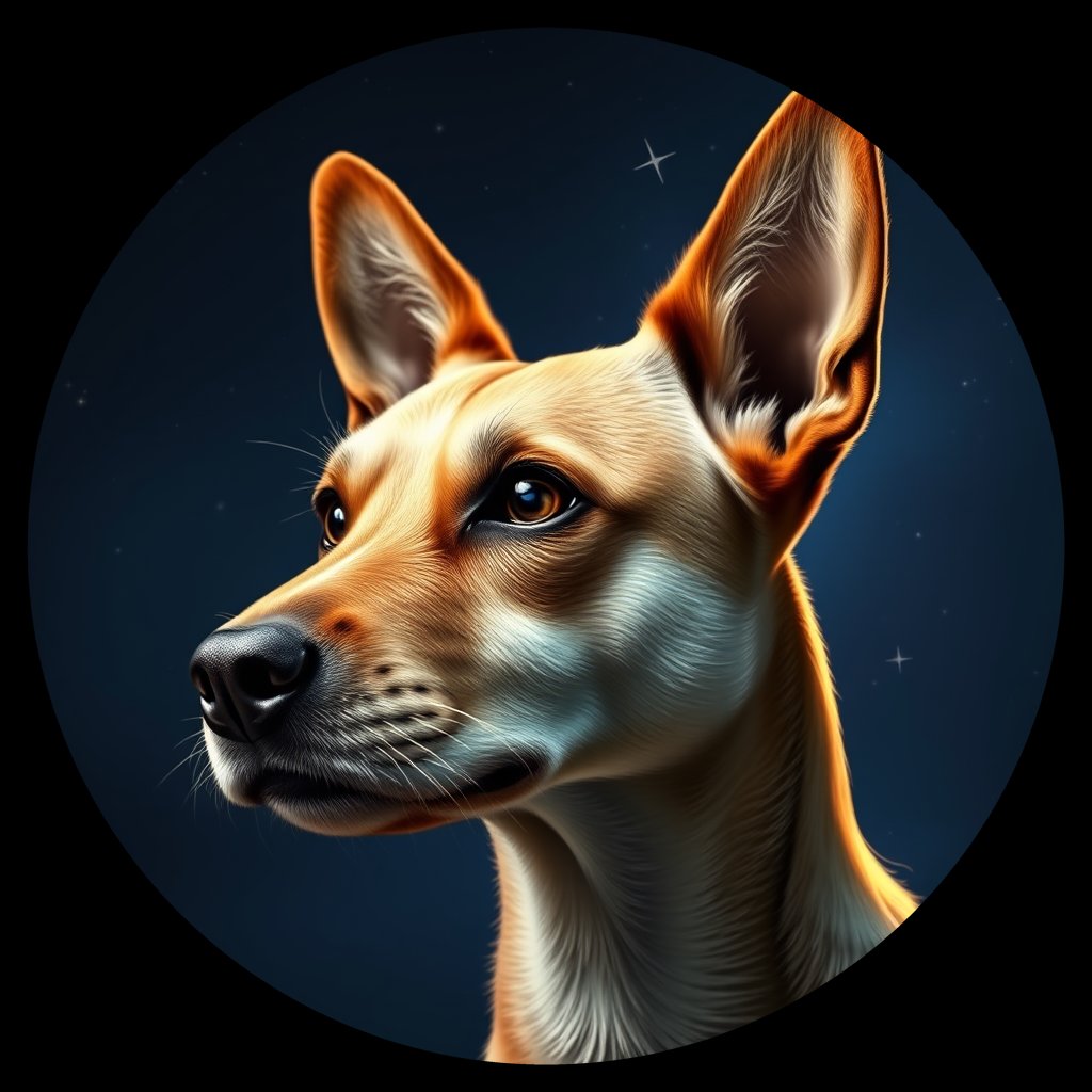 Cosmic medallion portrait of UKRA_UKRA_DUKR22, a Village Dog Ukraine
