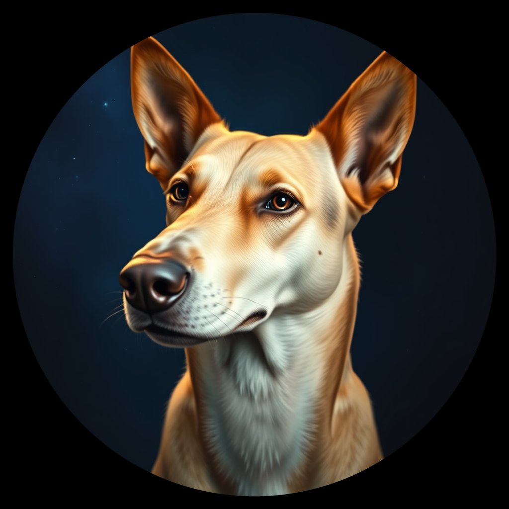 Cosmic medallion portrait of UKRA_UKRA_DUKR23, a Village Dog Ukraine