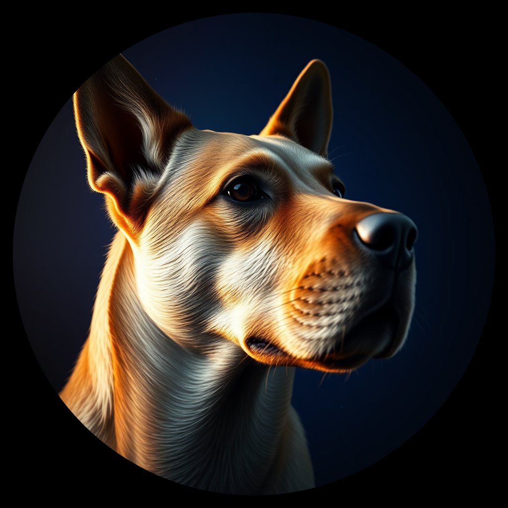 Cosmic medallion portrait of UKRA_UKRA_DUKR26, a Village Dog Ukraine