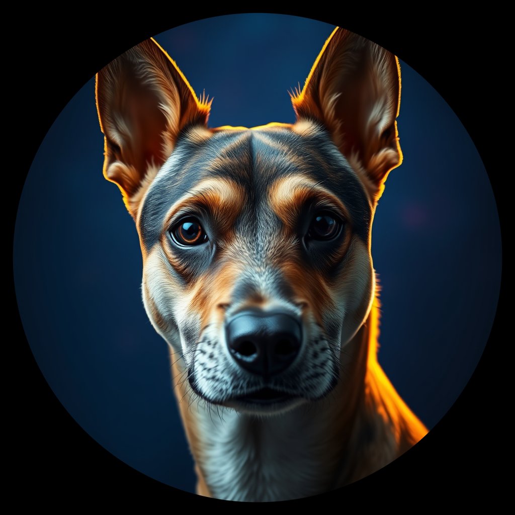 Cosmic medallion portrait of UKRA_UKRA_DUKR27, a Village Dog Ukraine