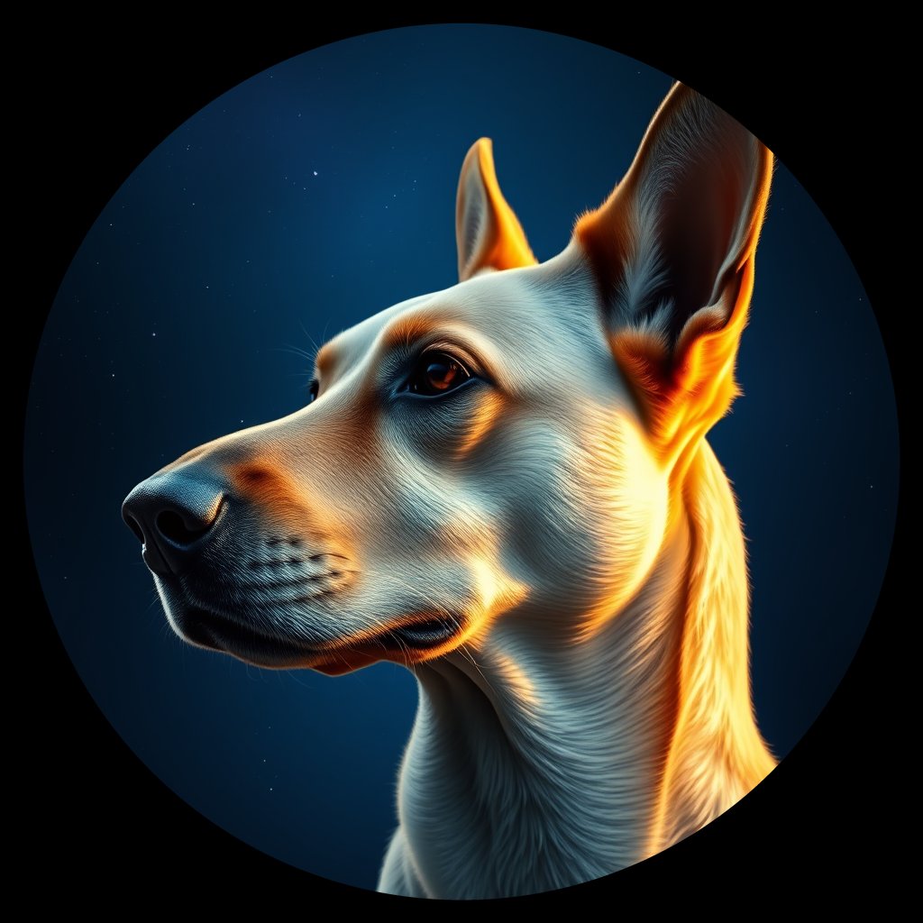Cosmic medallion portrait of UKRA_UKRA_DUKR28, a Village Dog Ukraine