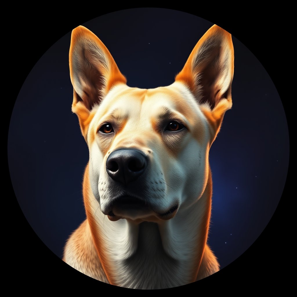 Cosmic medallion portrait of UKRA_UKRA_DUKR29, a Village Dog Ukraine