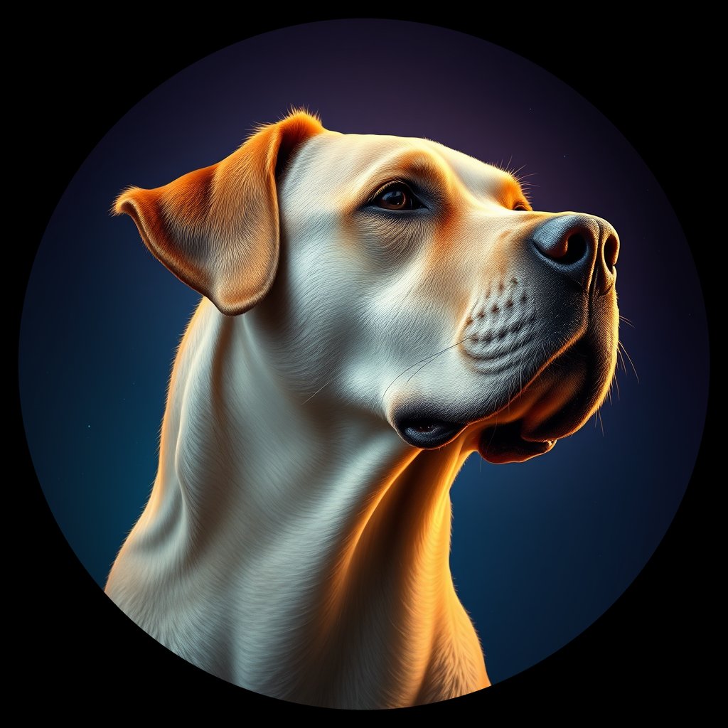 Cosmic medallion portrait of UKRA_UKRA_DUKR3, a Village Dog Ukraine