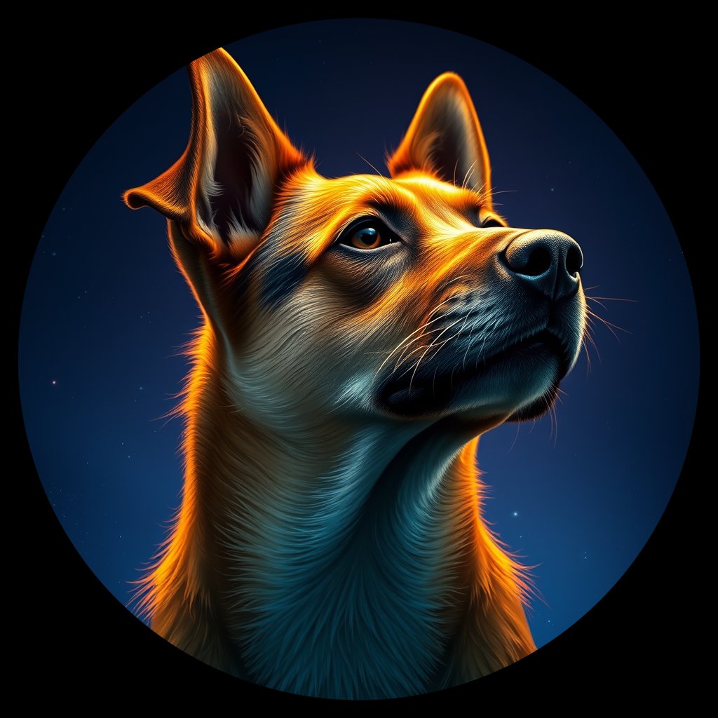 Cosmic medallion portrait of UKRA_UKRA_DUKR30, a Village Dog Ukraine