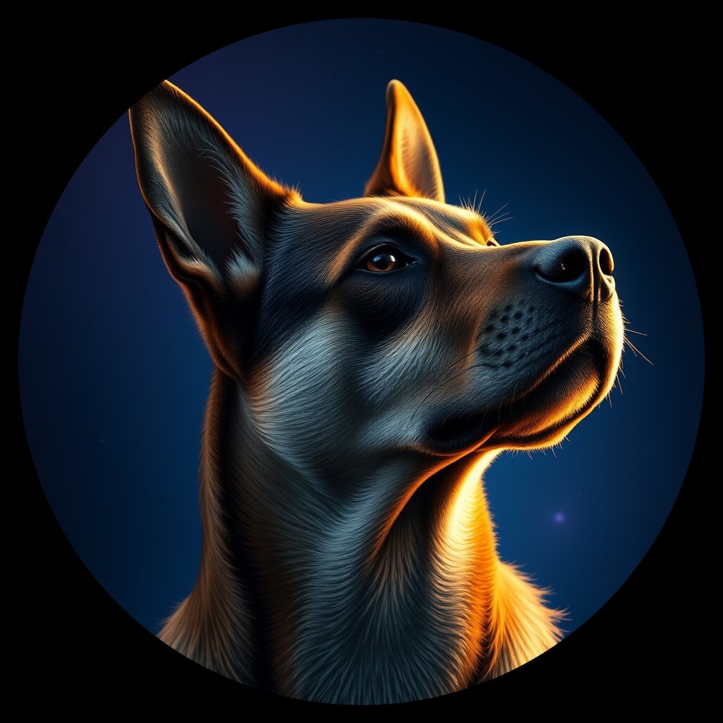 Cosmic medallion portrait of UKRA_UKRA_DUKR31, a Village Dog Ukraine