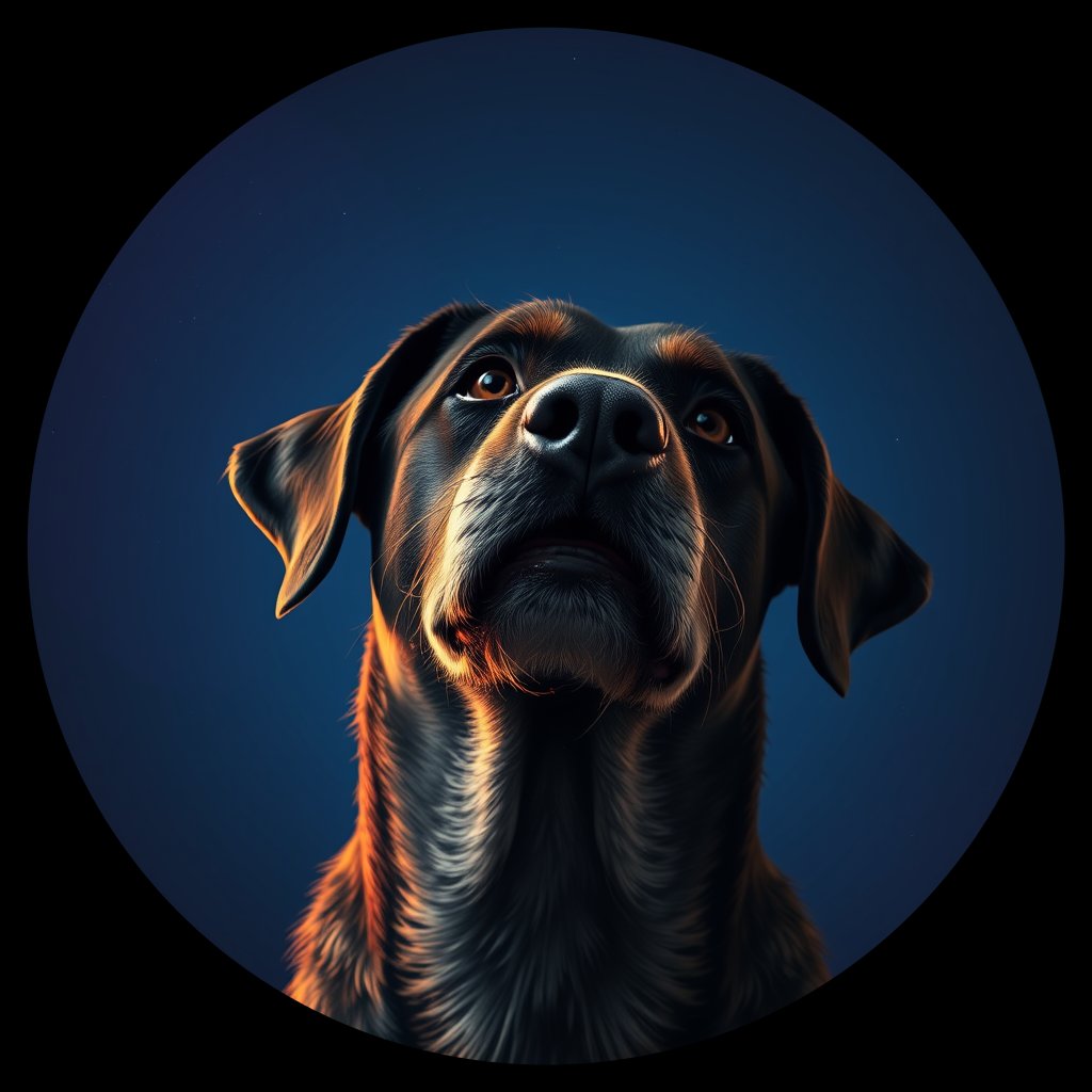Cosmic medallion portrait of UKRA_UKRA_DUKR32, a Village Dog Ukraine