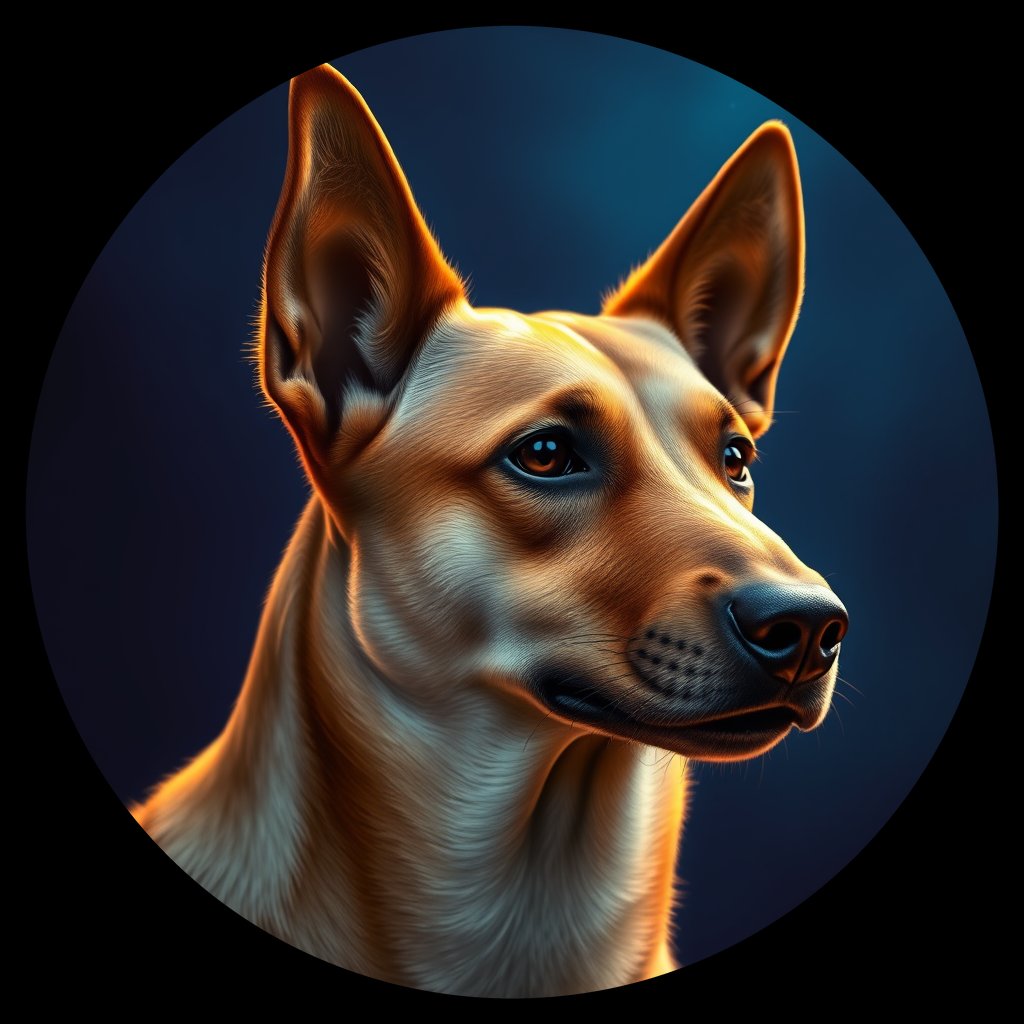 Cosmic medallion portrait of UKRA_UKRA_DUKR34, a Village Dog Ukraine