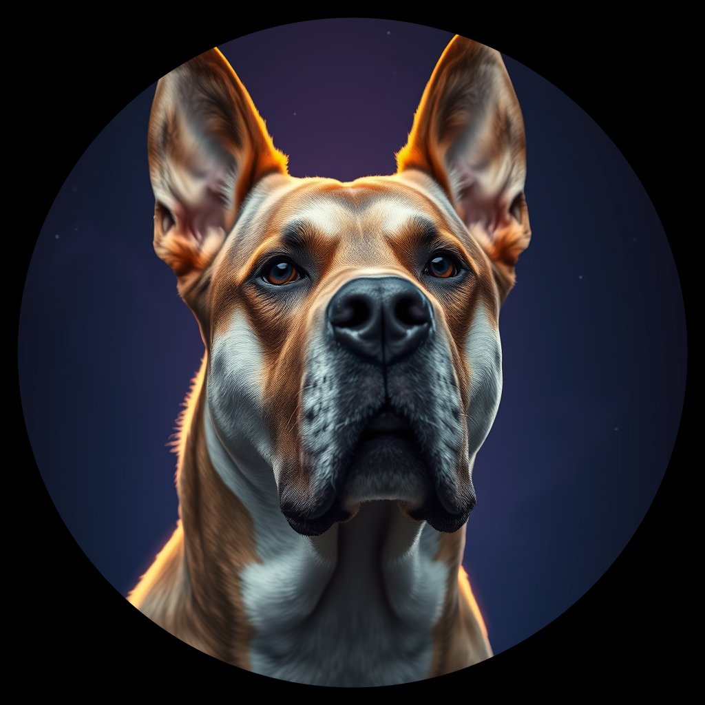 Cosmic medallion portrait of UKRA_UKRA_DUKR36, a Village Dog Ukraine