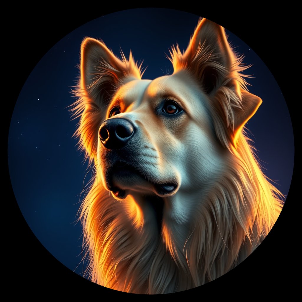 Cosmic medallion portrait of UKRA_UKRA_DUKR37, a Village Dog Ukraine