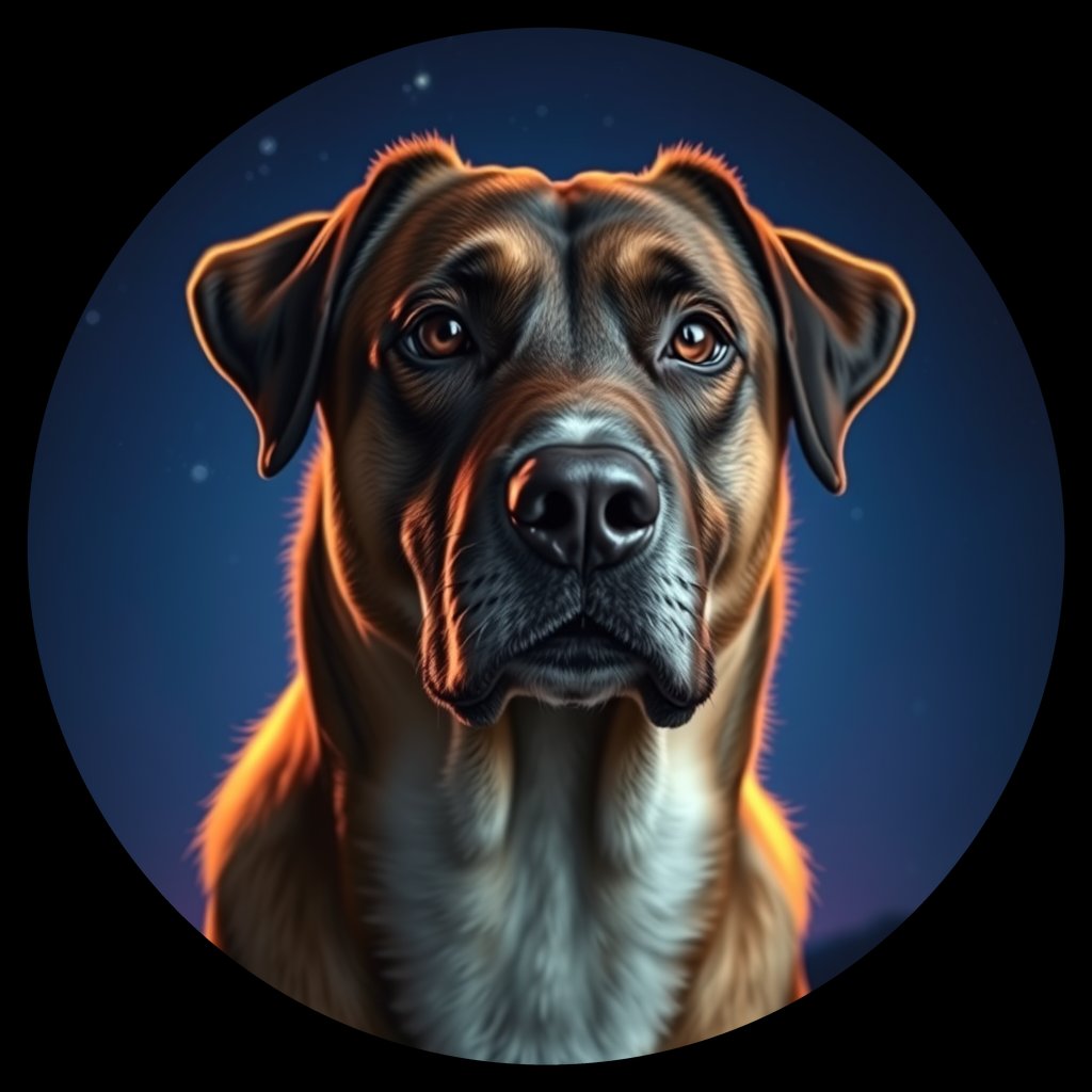Cosmic medallion portrait of UKRA_UKRA_DUKR38, a Village Dog Ukraine