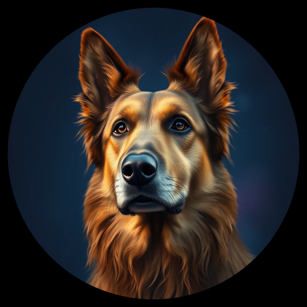Cosmic medallion portrait of UKRA_UKRA_DUKR39, a Village Dog Ukraine