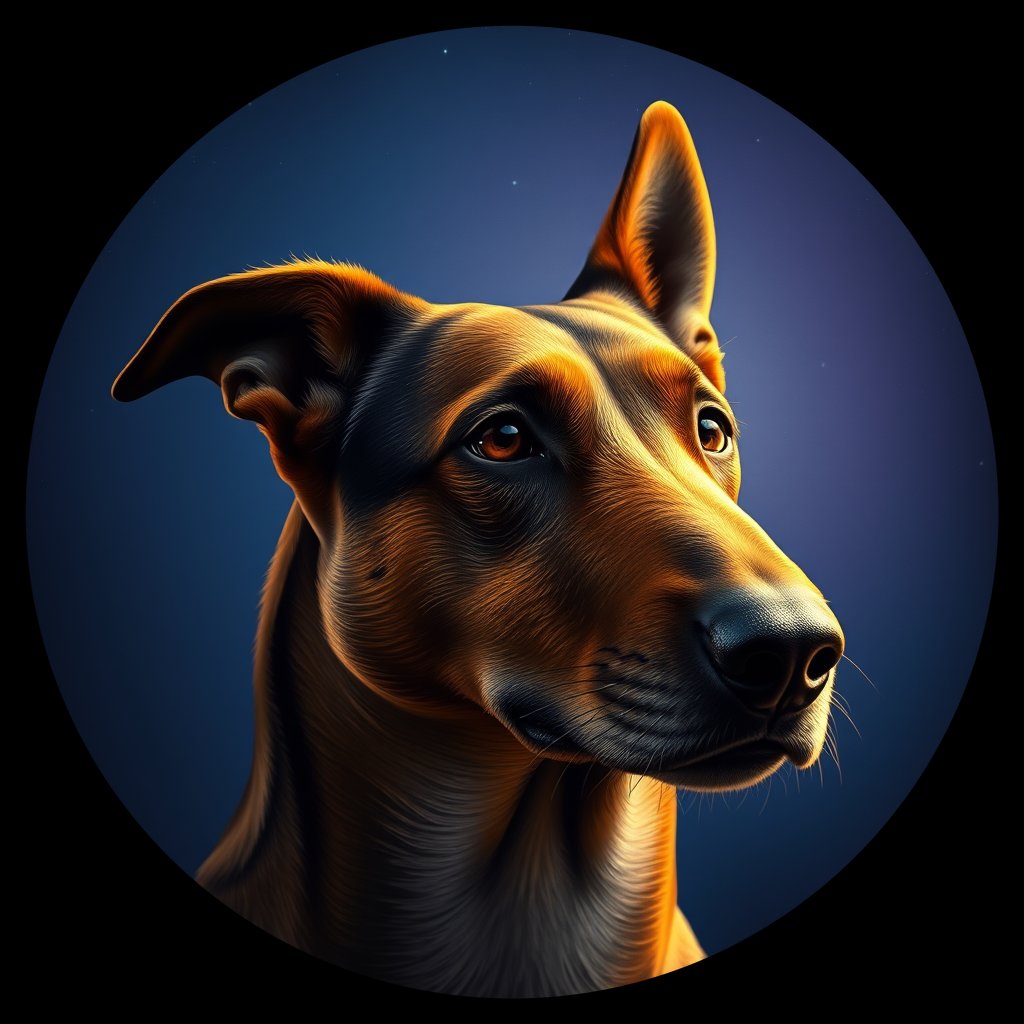 Cosmic medallion portrait of UKRA_UKRA_DUKR4, a Village Dog Ukraine