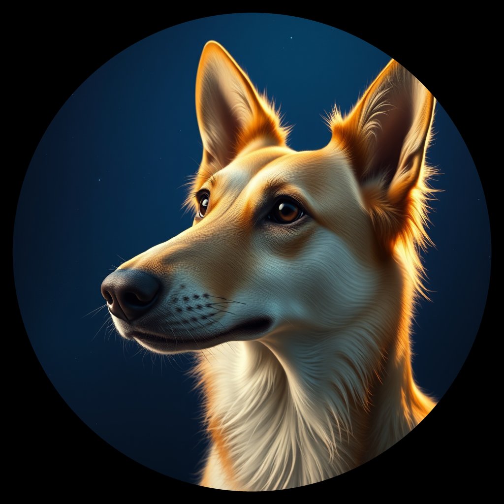 Cosmic medallion portrait of UKRA_UKRA_DUKR43, a Village Dog Ukraine