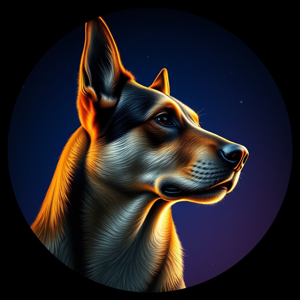 Cosmic medallion portrait of UKRA_UKRA_DUKR44, a Village Dog Ukraine