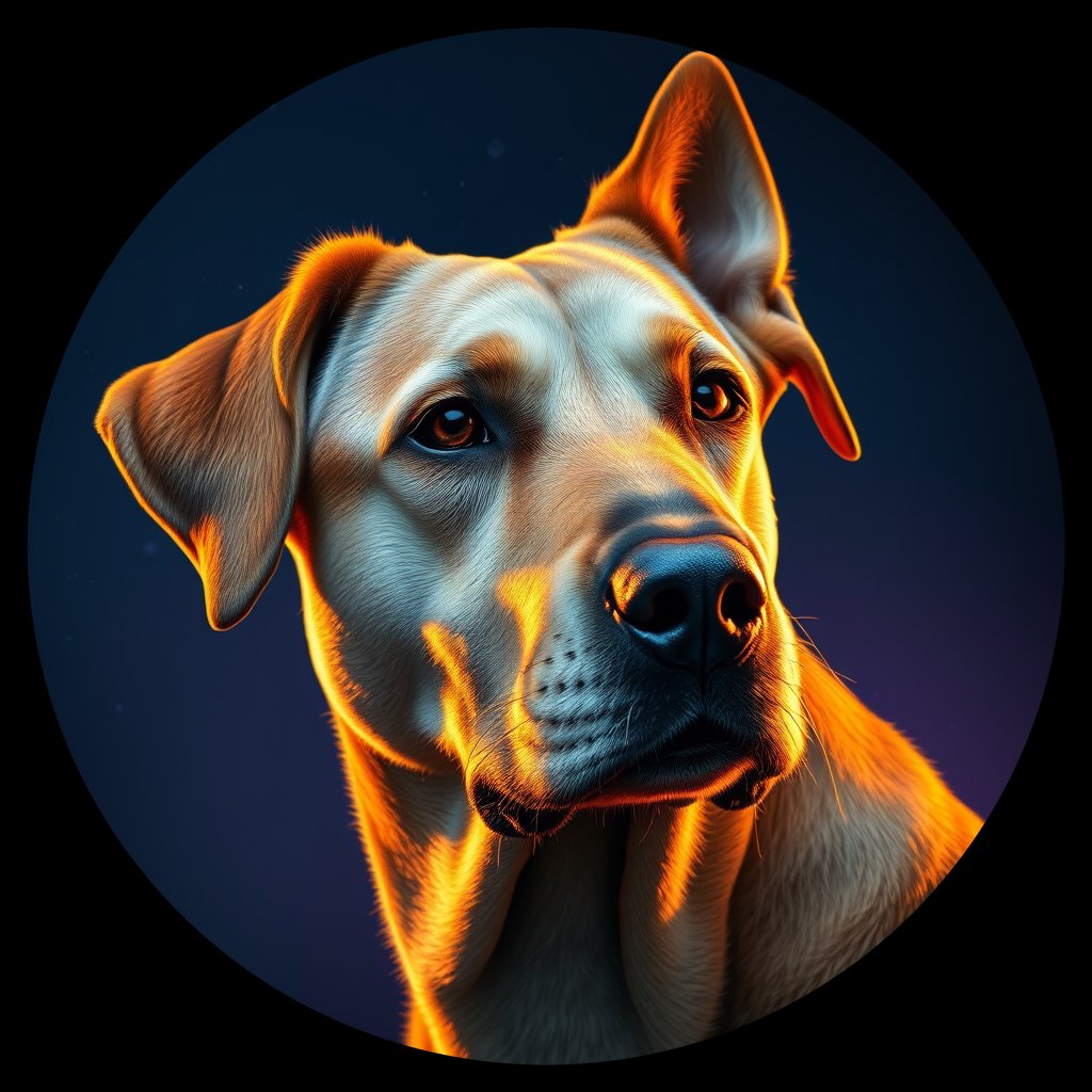 Cosmic medallion portrait of UKRA_UKRA_DUKR46, a Village Dog Ukraine