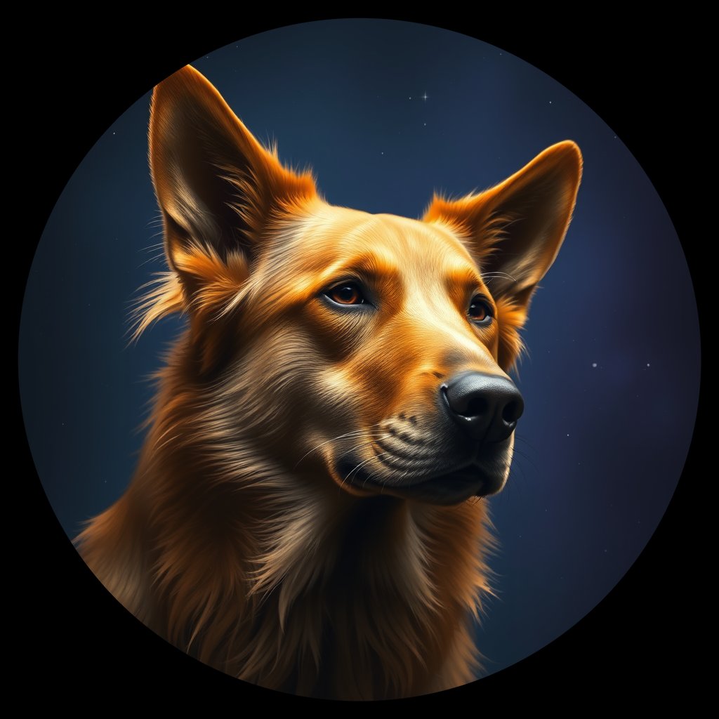 Cosmic medallion portrait of UKRA_UKRA_DUKR47, a Village Dog Ukraine