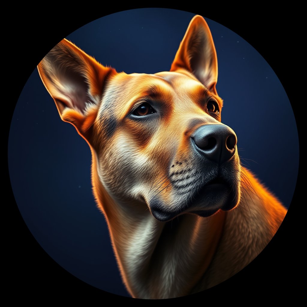 Cosmic medallion portrait of UKRA_UKRA_DUKR48, a Village Dog Ukraine
