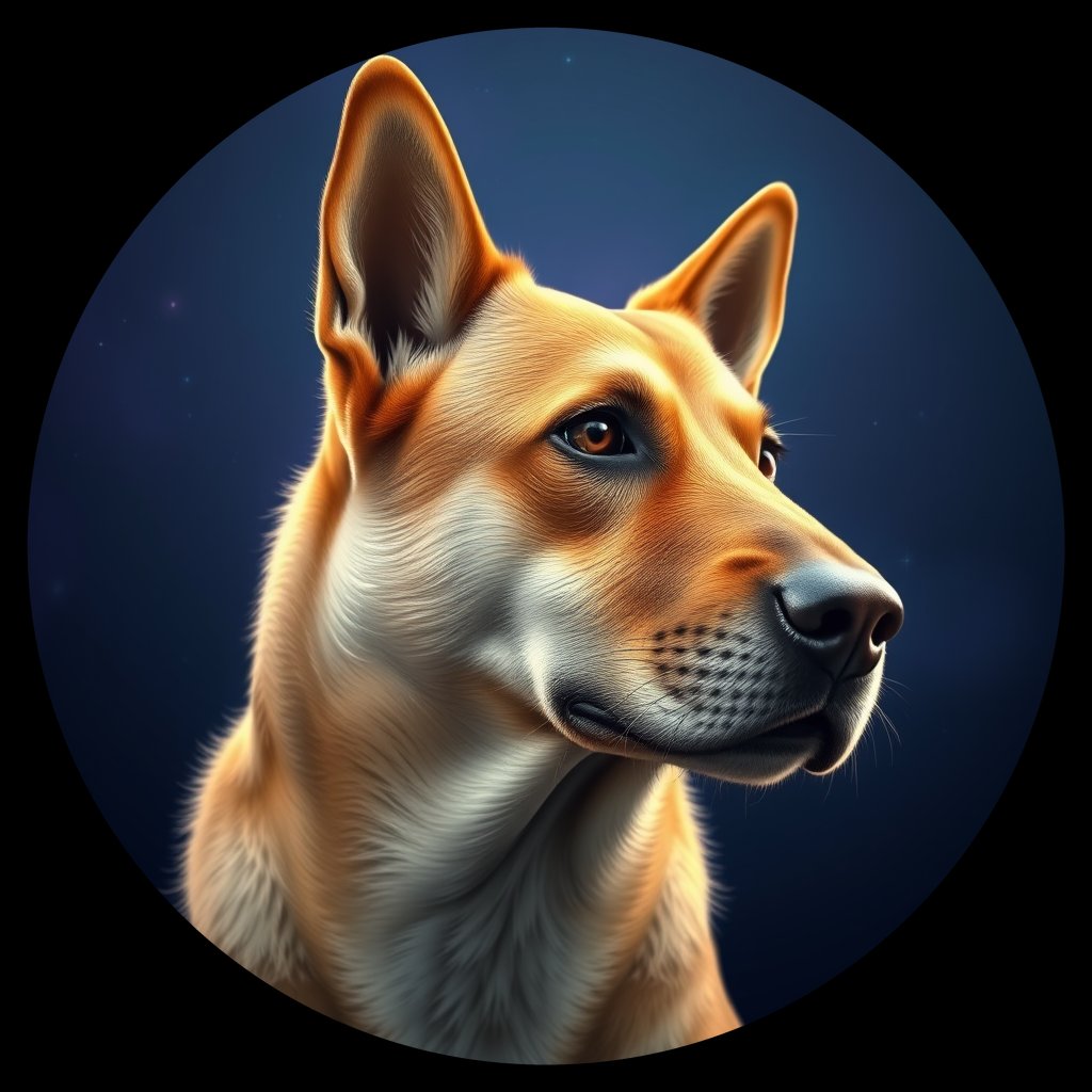 Cosmic medallion portrait of UKRA_UKRA_DUKR5, a Village Dog Ukraine