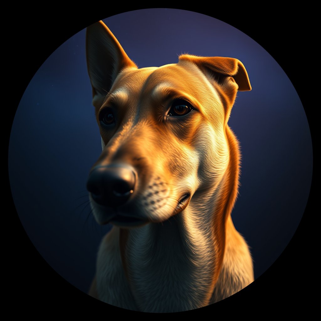 Cosmic medallion portrait of UKRA_UKRA_DUKR50, a Village Dog Ukraine