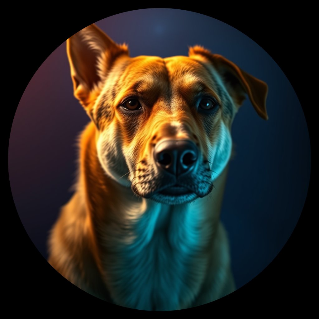 Cosmic medallion portrait of UKRA_UKRA_DUKR7, a Village Dog Ukraine