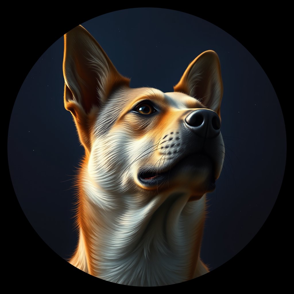 Cosmic medallion portrait of VIET_cd303, a Vietnamese Dog