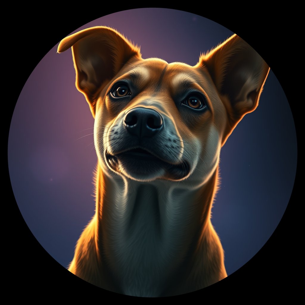 Cosmic medallion portrait of VN16_VN16, a Village Dog Vietnam Lang Son