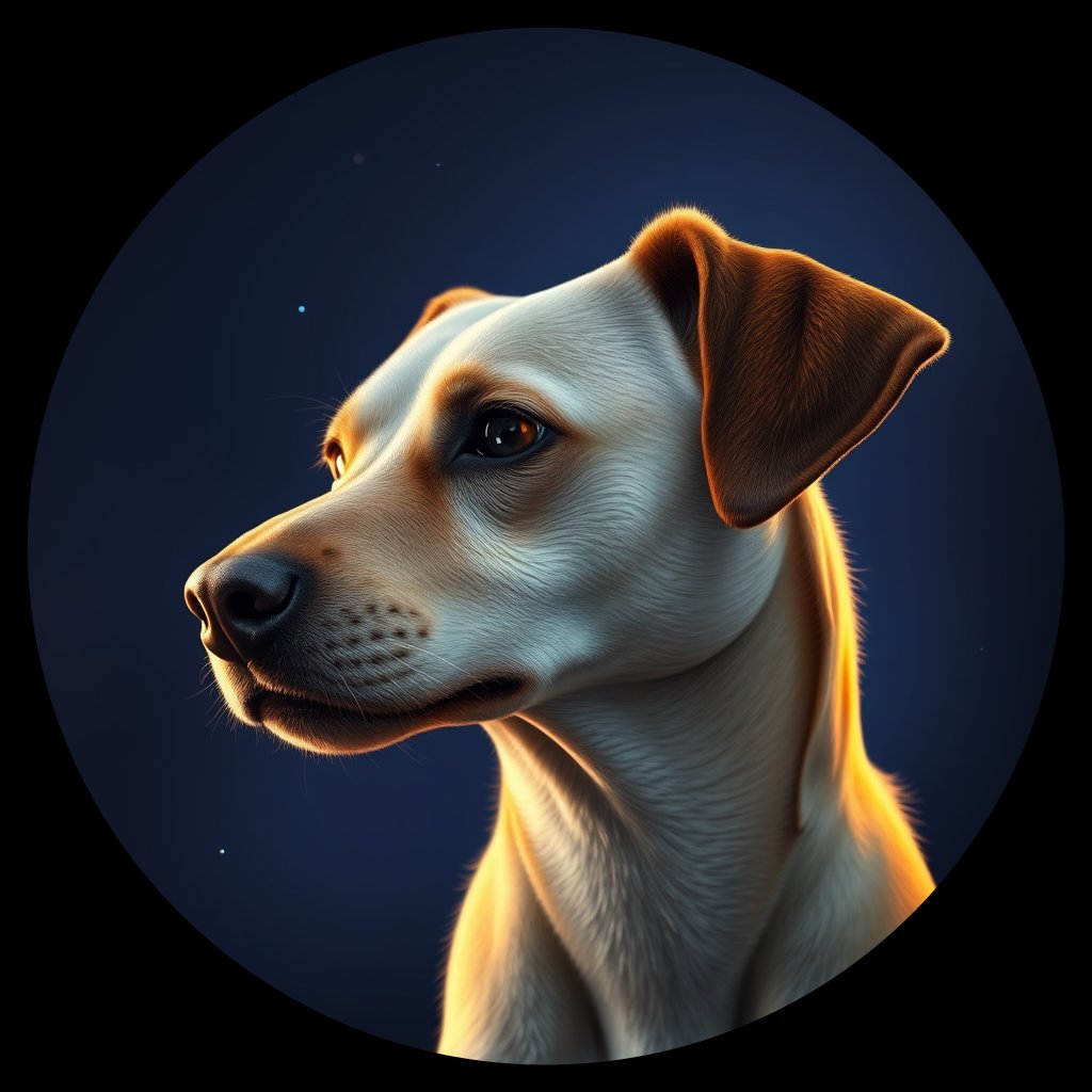 Cosmic medallion portrait of VN68_VN68, a Village Dog Vietnam Lao Cai
