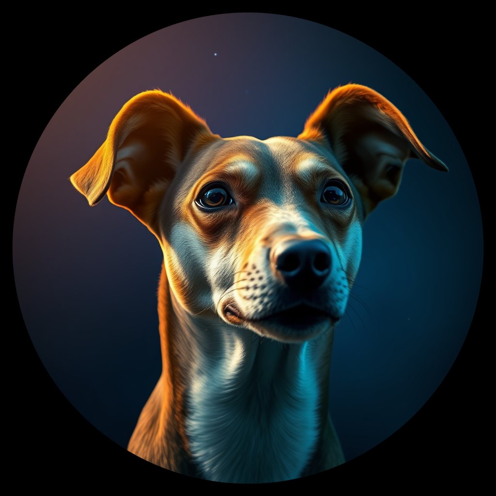 Cosmic medallion portrait of VN6_VN6, a Village Dog Vietnam Lang Son