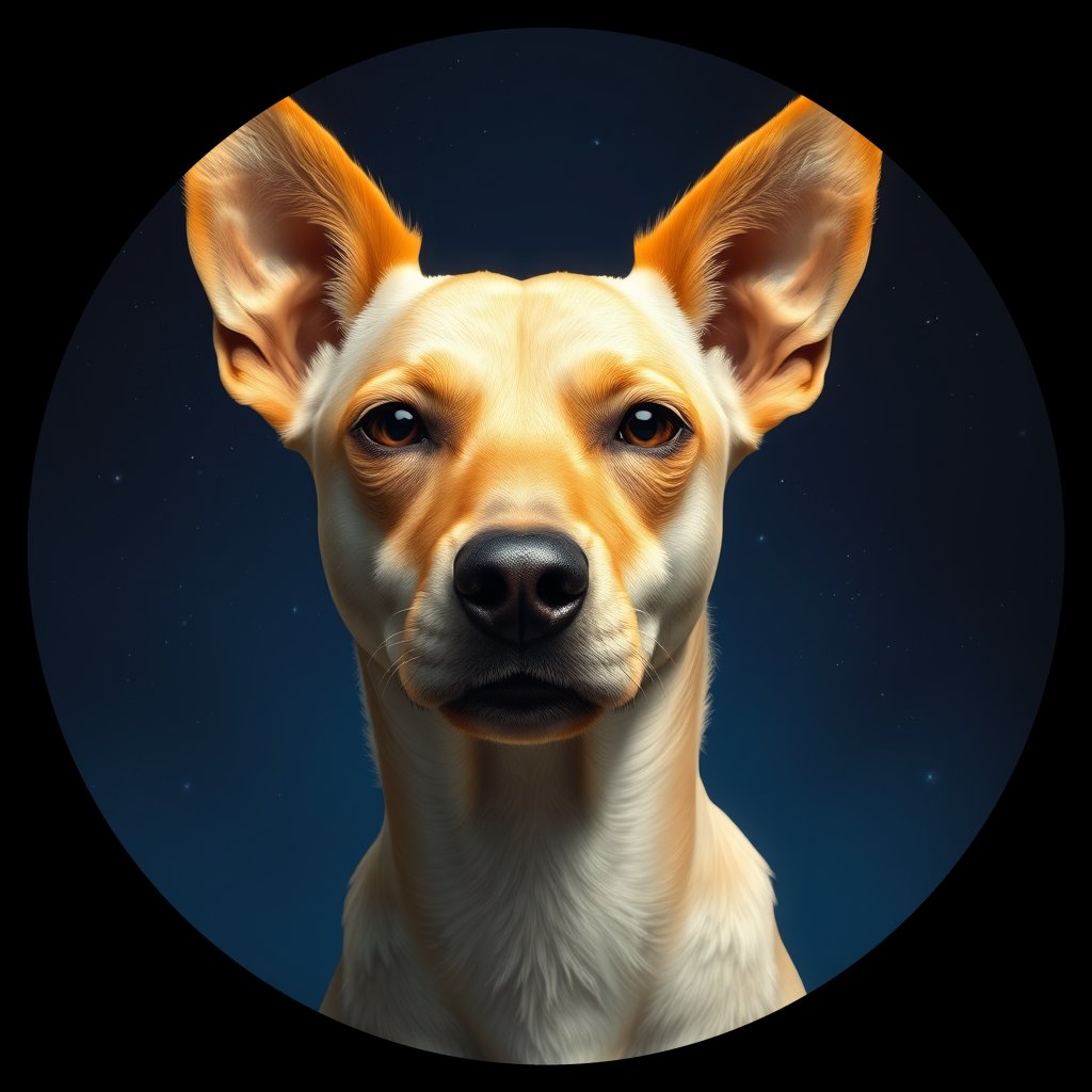 Cosmic medallion portrait of VN73_VN73, a Village Dog Vietnam Lao Cai