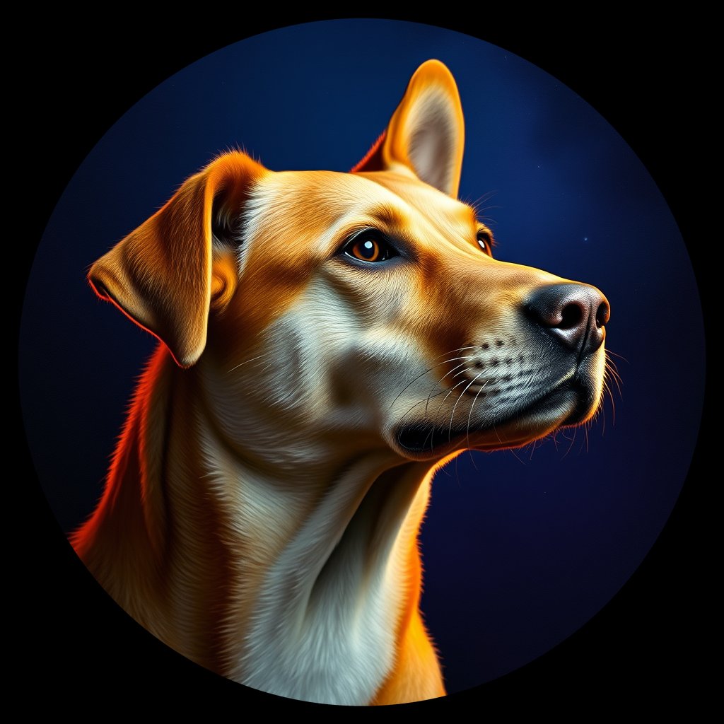 Cosmic medallion portrait of WEST_1.42, a Dingo West