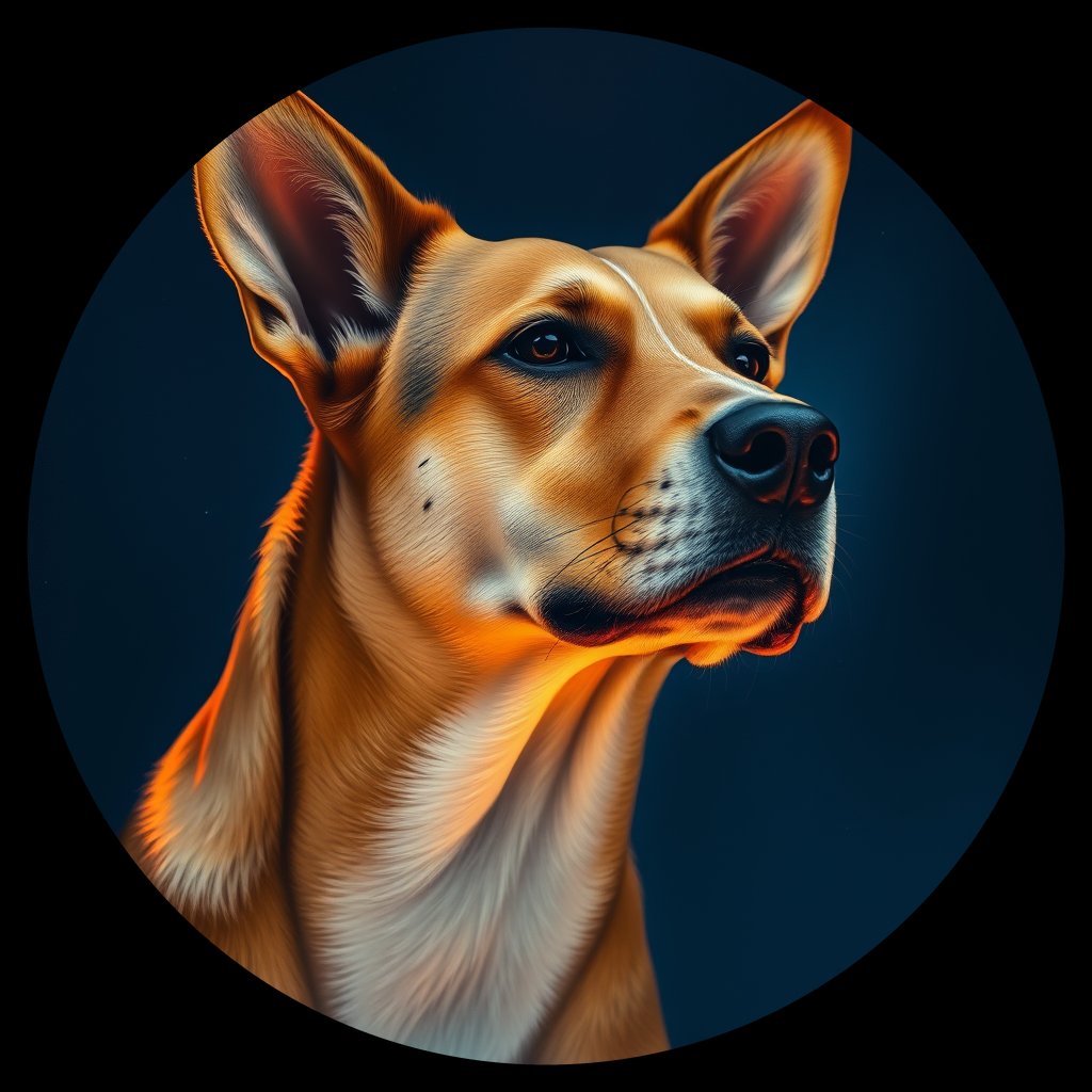 Cosmic medallion portrait of WEST_10.64, a Dingo West