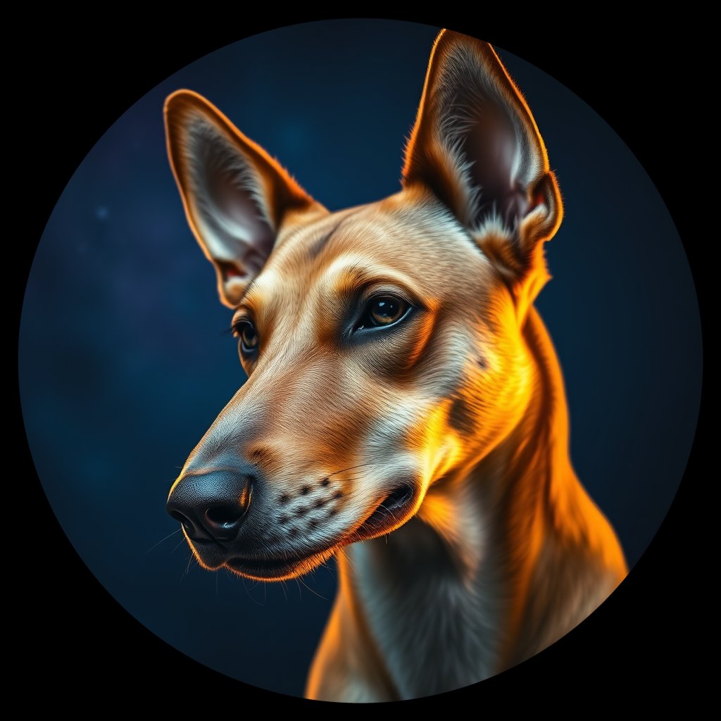 Cosmic medallion portrait of WEST_11.7, a Dingo West
