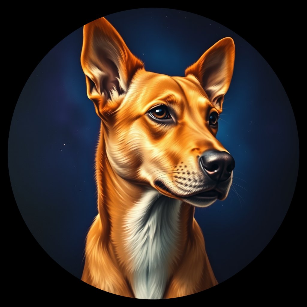 Cosmic medallion portrait of WEST_12.86, a Dingo West