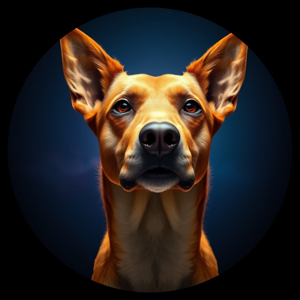 Cosmic medallion portrait of WEST_13.1, a Dingo West
