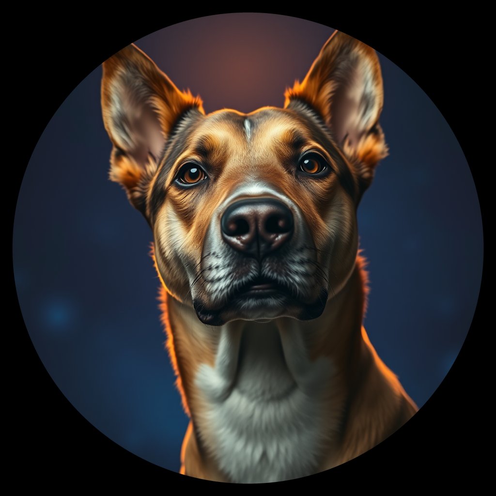 Cosmic medallion portrait of WEST_142.3, a Dingo West