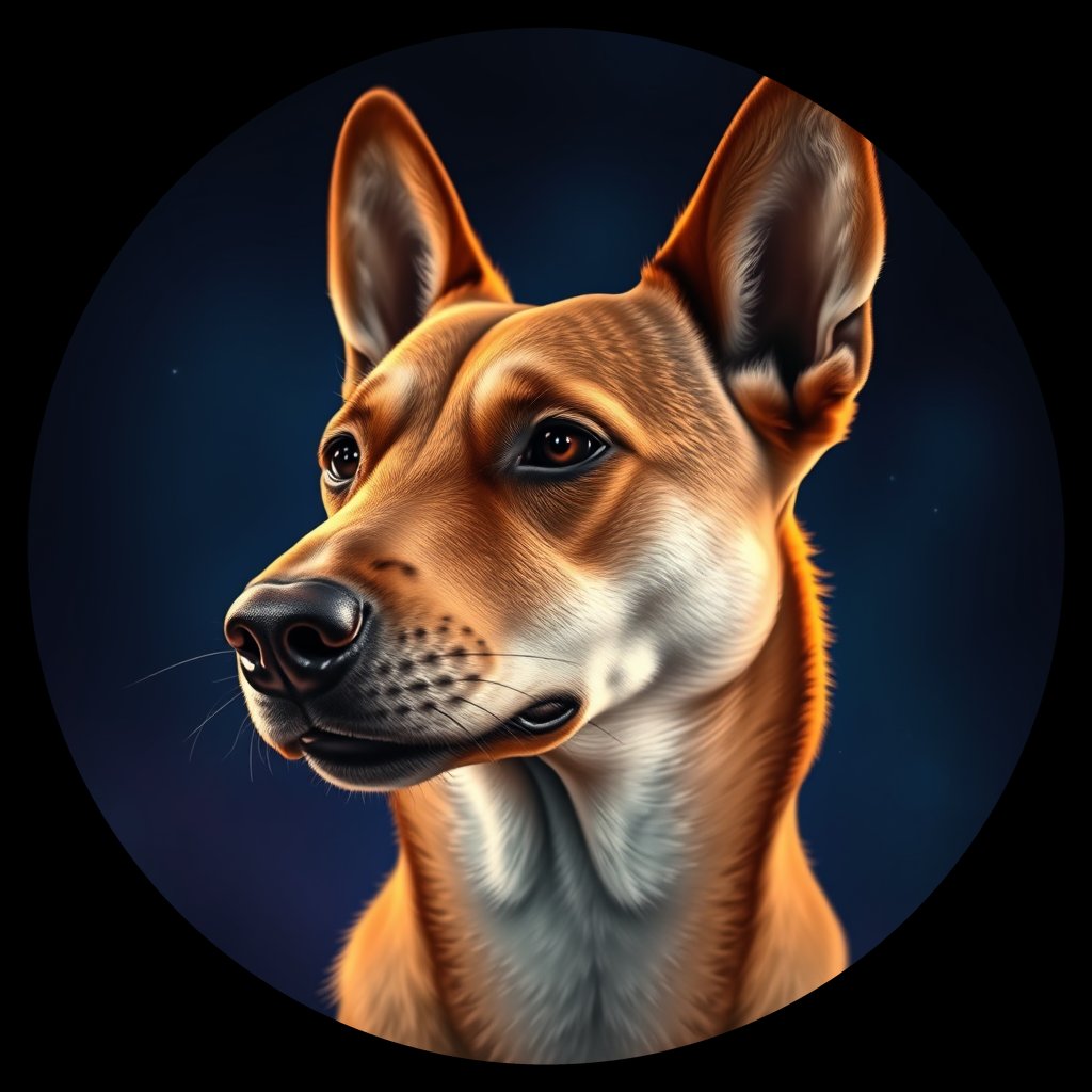 Cosmic medallion portrait of WEST_159.9, a Dingo West