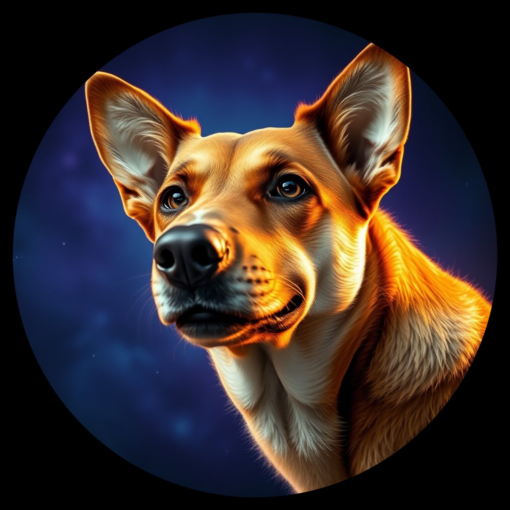 Cosmic medallion portrait of WEST_16.46, a Dingo West