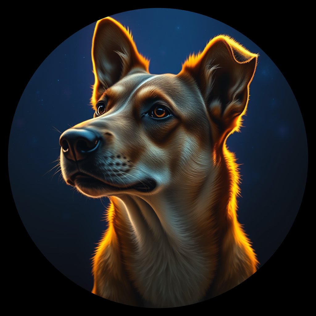 Cosmic medallion portrait of WEST_161Q, a Dingo West