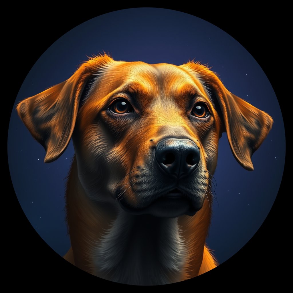 Cosmic medallion portrait of WEST_184.1, a Dingo West