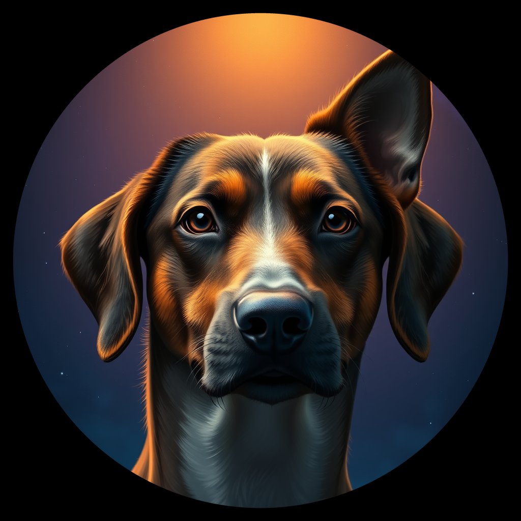 Cosmic medallion portrait of WEST_184.3, a Dingo West