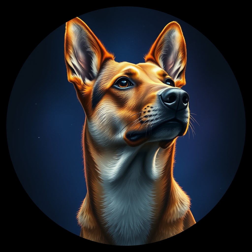 Cosmic medallion portrait of WEST_1_14, a Dingo West