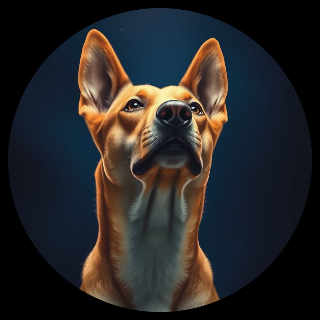 Cosmic medallion portrait of WEST_205, a Dingo West