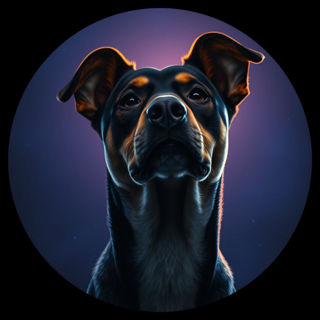 Cosmic medallion portrait of WEST_3-100, a Dingo West