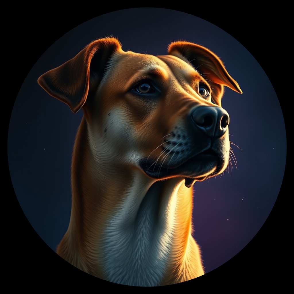 Cosmic medallion portrait of WEST_3.16, a Dingo West
