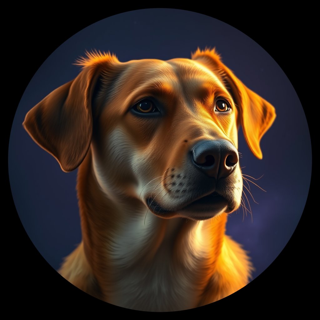 Cosmic medallion portrait of WEST_48.4, a Dingo West