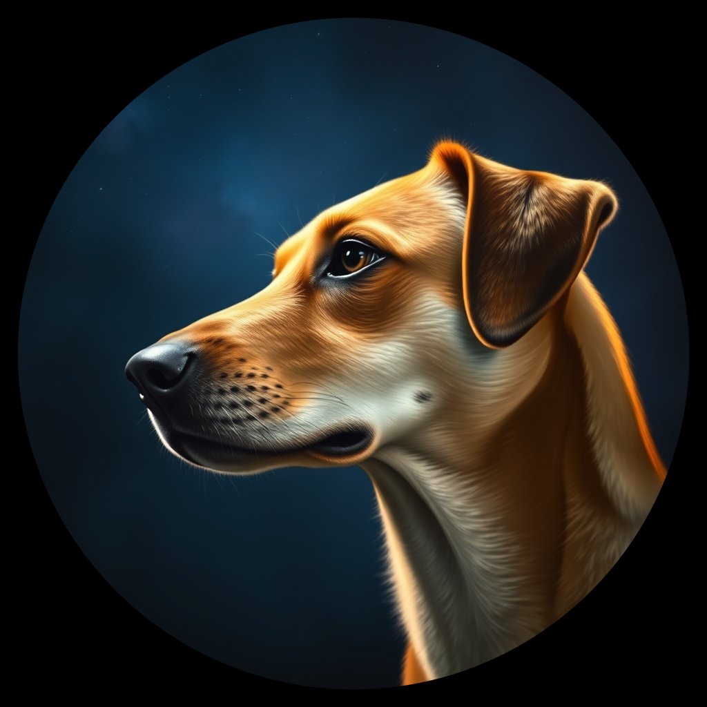 Cosmic medallion portrait of WEST_56.5, a Dingo West