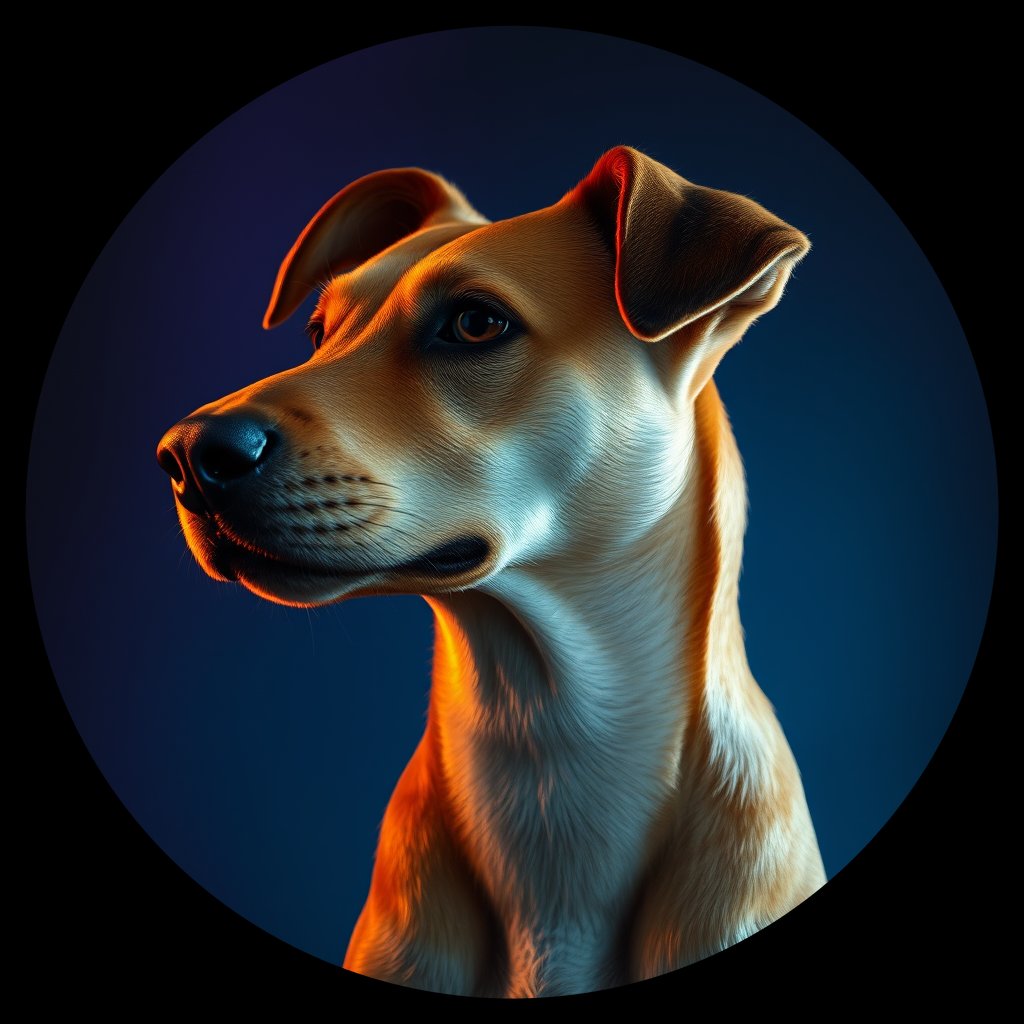 Cosmic medallion portrait of WEST_66.1, a Dingo West